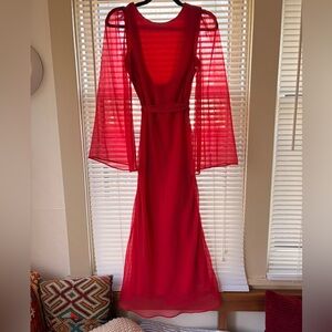 House of Harlow 1960 Vibrant Red Long Sleeve Dress